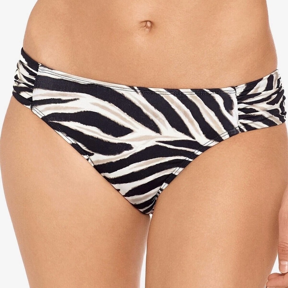 Ralph Lauren Shirred Hipster Zebra Print Bikini Bottom